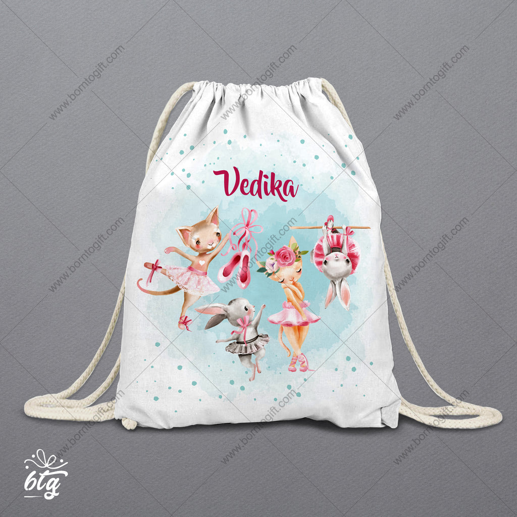 Personalised Drawstring Bag - Ballerina