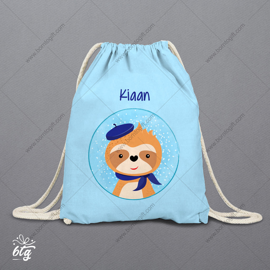 Personalised Drawstring Bag - Sloth