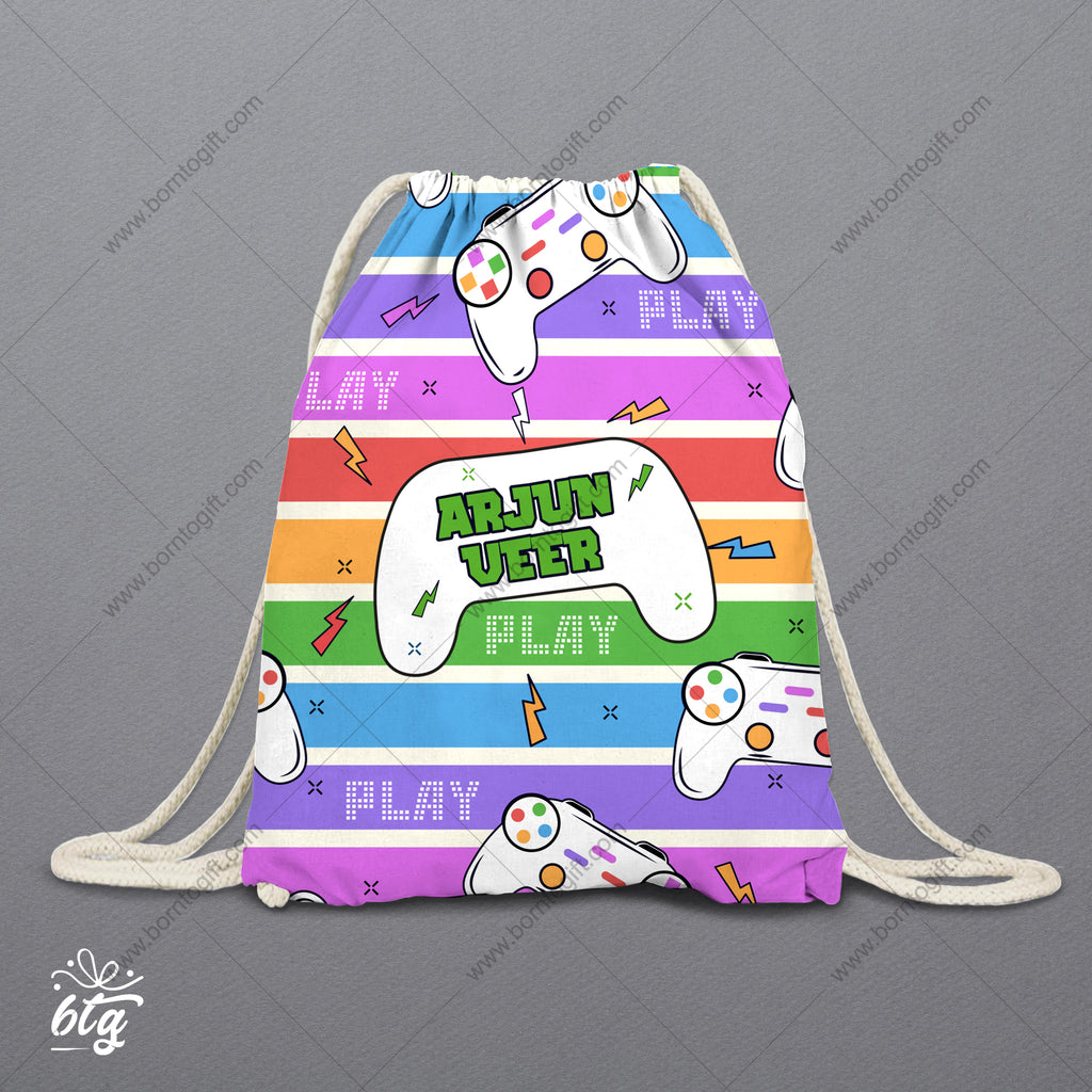 Personalised Drawstring Bag - Joystick