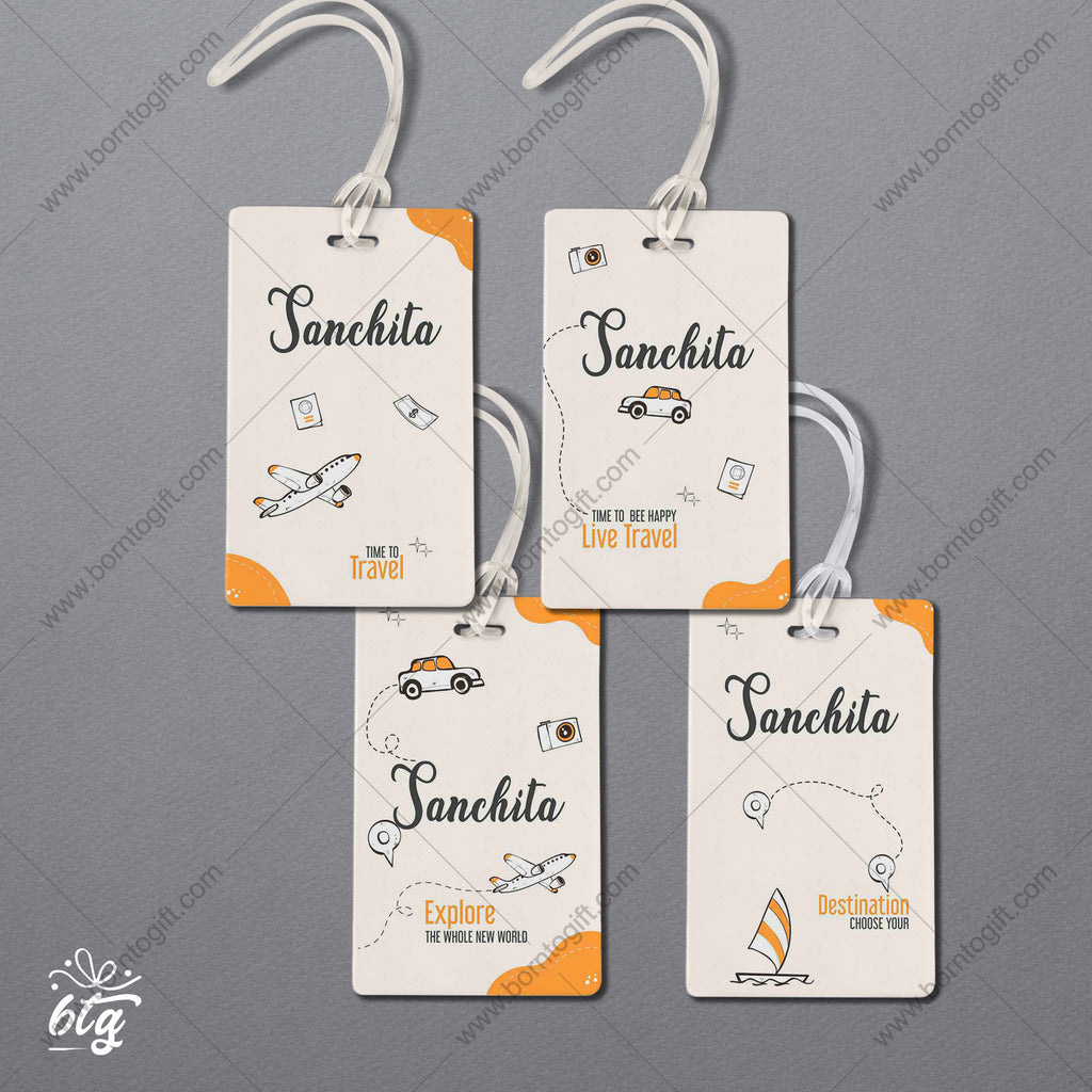 Personalised Luggage Tags Rectangle  - 15 (Set of 4)