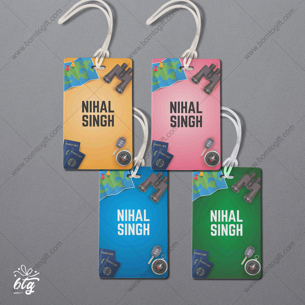 Personalised Luggage Tags Rectangle  - 13 (Set of 4)