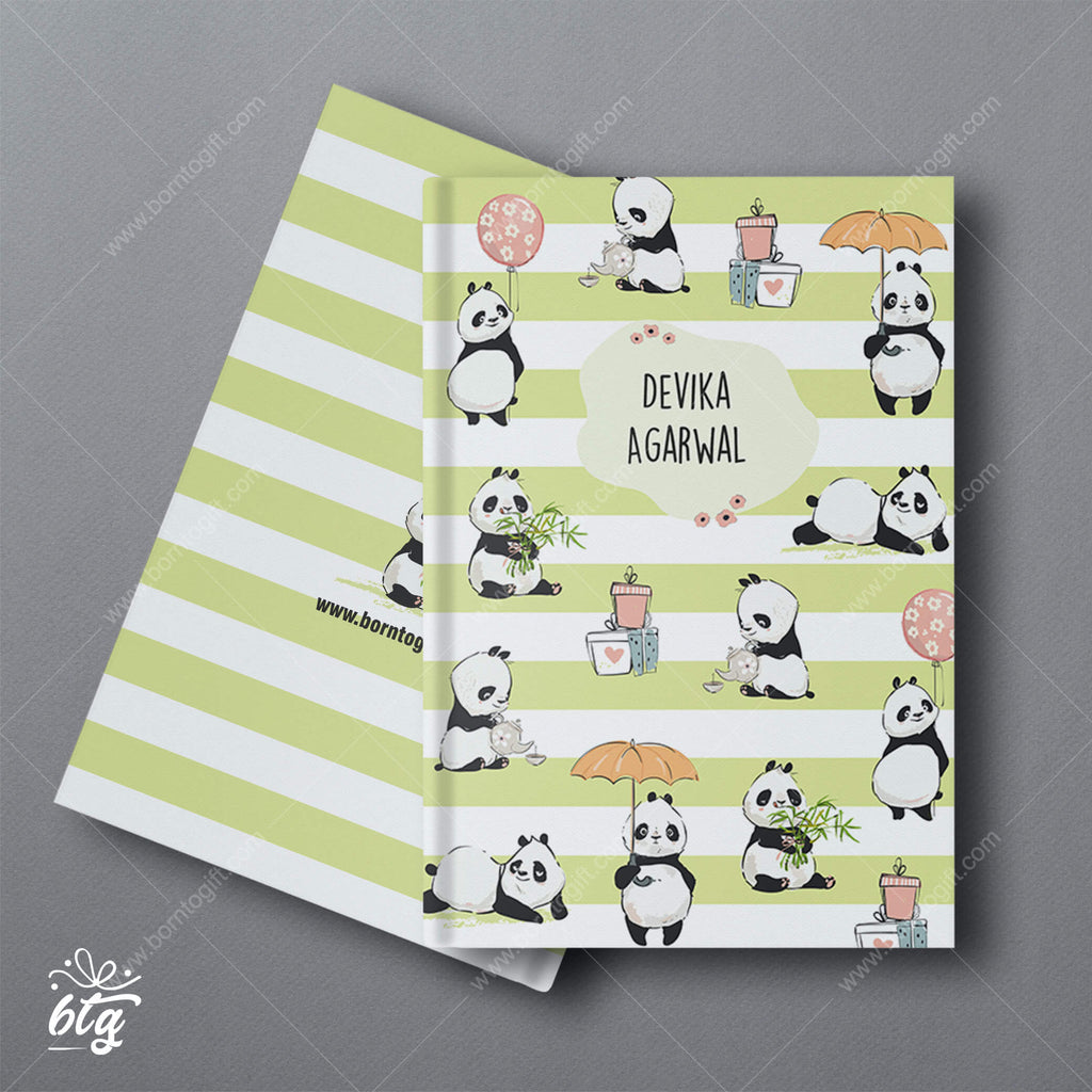 Personalised Hardbound Notebook - Lazy Panda