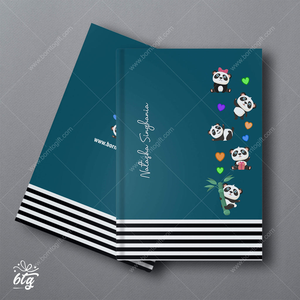 Personalised Hardbound Notebook - Cartoon Panda