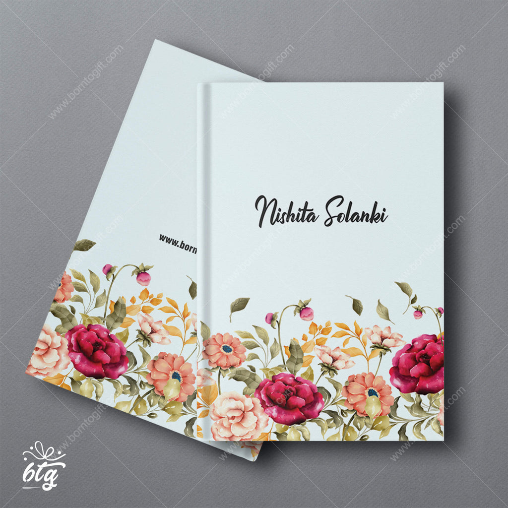 Personalised Hardbound Notebook - Floral Burst