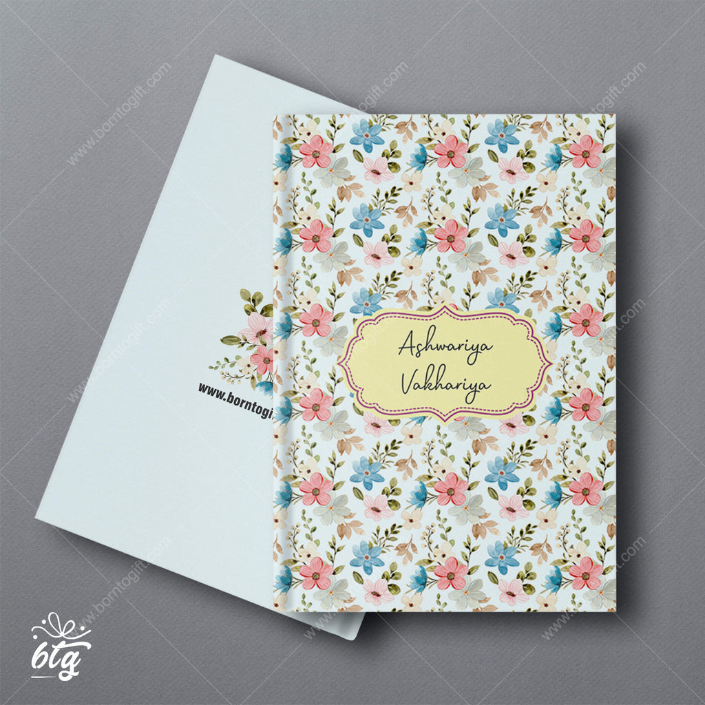 Personalised Hardbound Notebook - Minimalist Floral