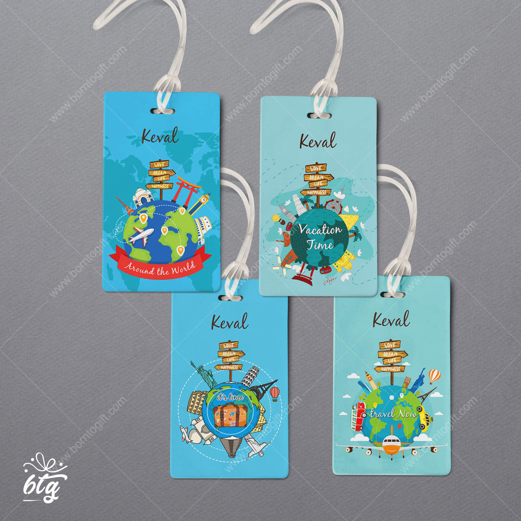 Personalised Luggage Tags Rectangle  - 08 (Set of 4)