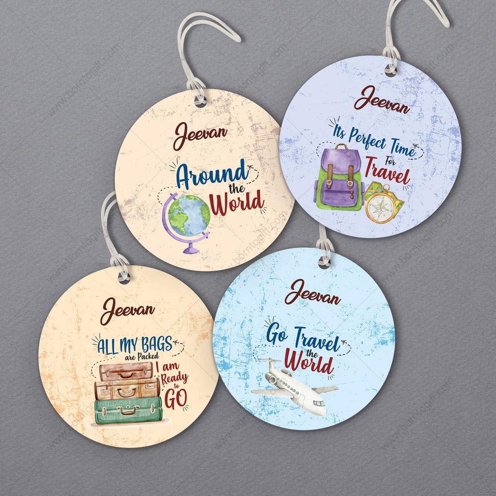 Personalised Luggage Tags Round - 03