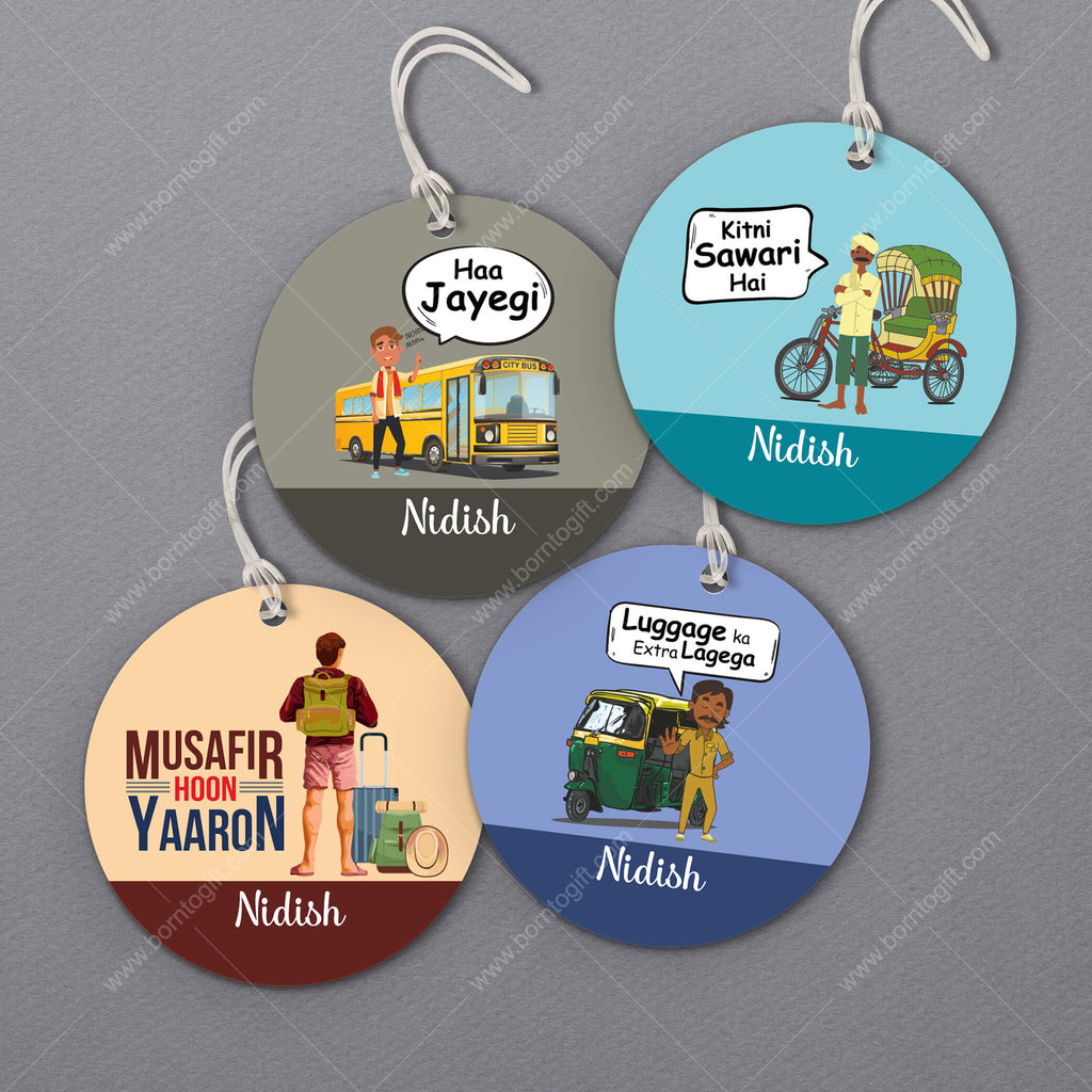 Personalised Luggage Tags Round  - 07