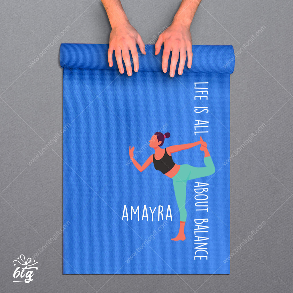 Personalised Yoga Mat -Life Is All About  Balance