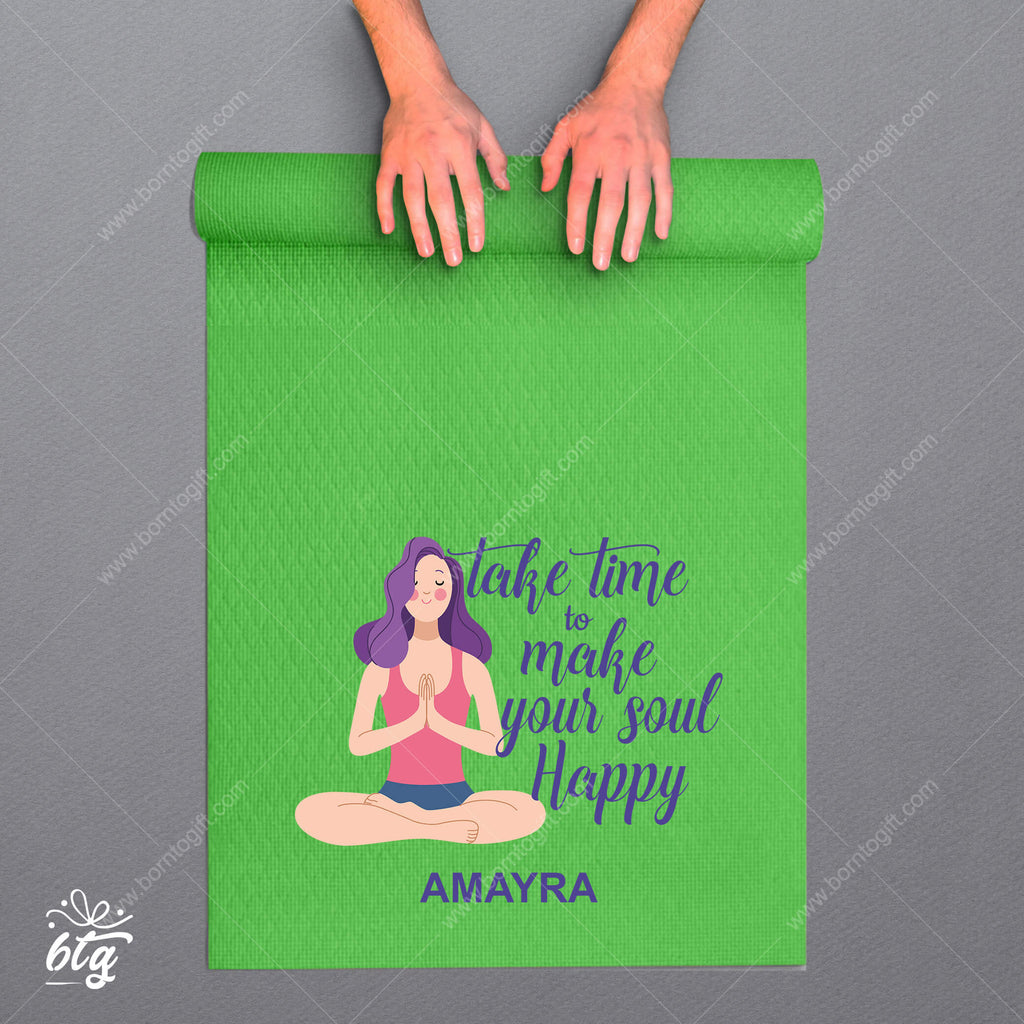 Personalised Yoga Mat - Take Time To Make Your Soul Happy