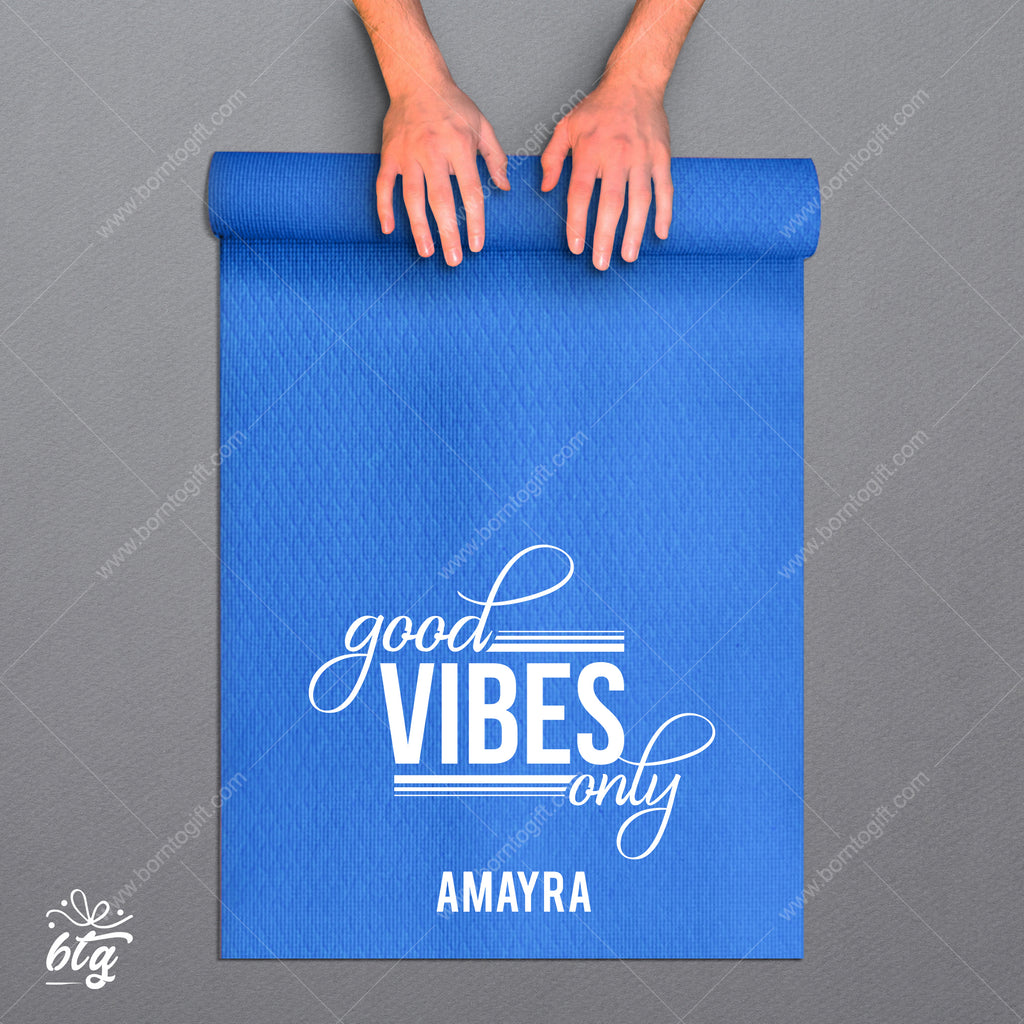 Personalised Yoga Mat - Good Vibes Only
